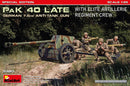 MiniArt 53013 1/35 German 7.5cm PaK 40 Late w/Elite Artillerie Regiment Crew. Special Edition
