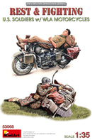 MiniArt 53068 1/35 Rest & Fighting U.S. Soldiers with WLA Motorcycles