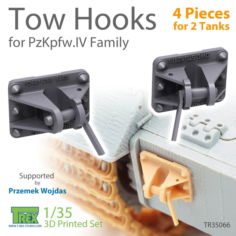 T-Rex 35066 1/35 Tow Hooks for PzKpfw.IV Family (4 Pieces for 2 tanks)