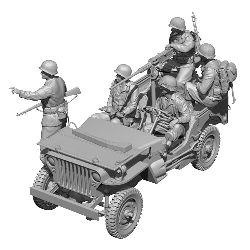 Sol Resin Factory MM572 1/35 WWII U.S.ARMY Infantry and military police for Jeep (not included) 3D printed model kits