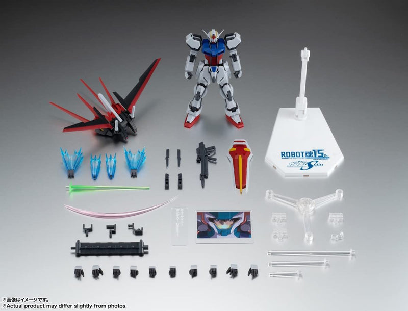 Bandai 0065549 The Robot Spirits Side MS GAT-X105+AQM/E-X01 Aile Strike Gundam Ver. A.N.I.M.E. 15th Anniversary "Mobile Suit Gundam SEED"