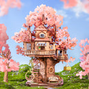 Robotime TGS04 Rolife Sakura Tree House DIY Wooden 3D Puzzle