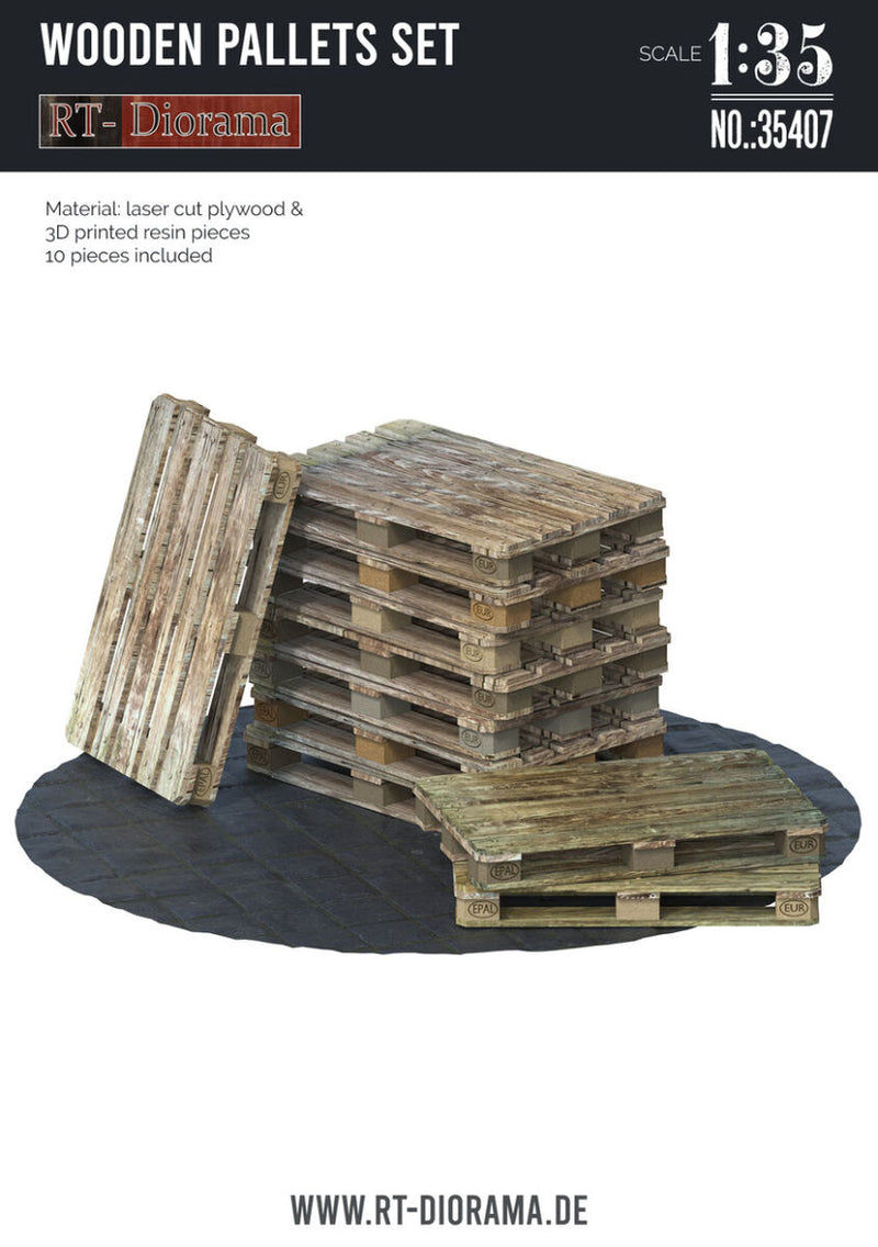 RT DIORAMA 35407 1/35 WOODEN PALLETS SET (10 pcs)