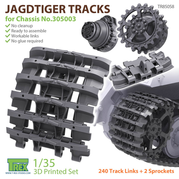 T-Rex 85058 1/35 Jagdtiger Tracks for Chassis No.305003 w/ Sprockets