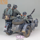 Sol Resin Factory MM874 1/16 WWII German KS750 Motorcycle with Sidecar & Troopers