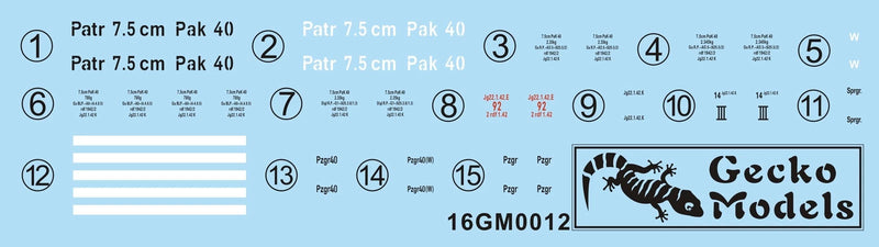 Gecko Models 16GM0012 1/16 German 7,5 cm Pak 40 Anti-Tank Gun early prod.