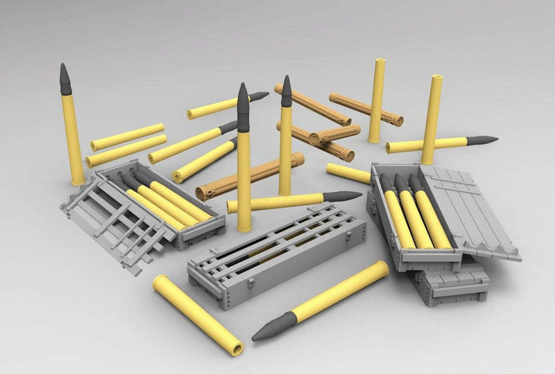 Gecko Models 16GM0014 1/16 German 7,5 cm Pak 40 AMMO Boxes with shells set