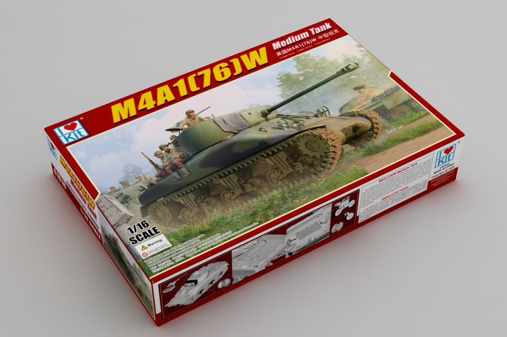 I Love Kits – 1/16 M4A1E8 Sherman WWII – Maquette Plastique 2200 Pièces, Photo-découpe Et Métal, Chenilles Maillons, 467mm, Dès 14 Ans