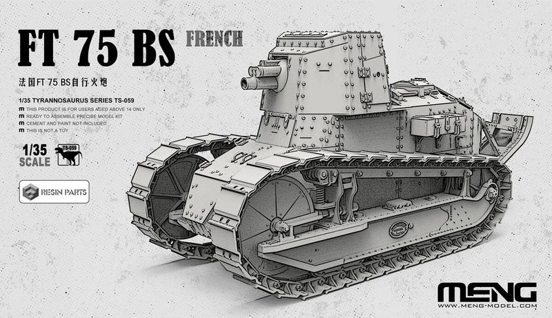 Meng TS059 1/35 French FT 75 BS (including resin parts)