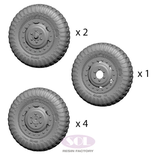 Sol Resin Factory MM717 1/16 WWII U.S.Army M8 Combat Wheel Tires