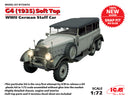 ICM 72472 1/72 G4 (1935) Soft Top WWII German Staff Car snap fit/no glue