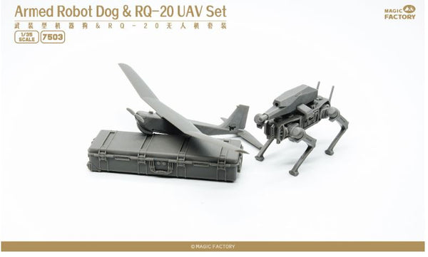 Magic Factory 7503 1/35 Armed Robot Dog & RQ-20 UAV Resin Kit