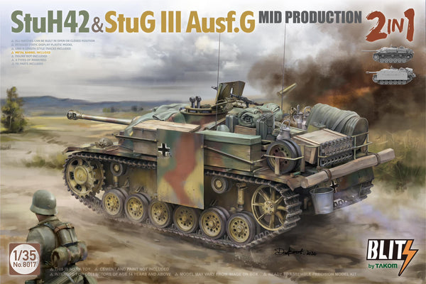 TAKOM 8017 1/35 StuH42&StuG III Ausf.G Mid Prodution 2 in 1