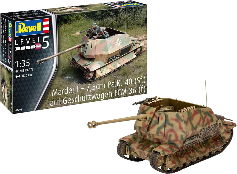 Revell 3292 1/35 Marder I - 7,5cm Pa.K. 40 (Sf.) auf Geschützwagen FCM 36 (f)