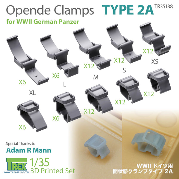 T-Rex 35138 1/35 Opened Clamps Type 2A for WWII German Panzer