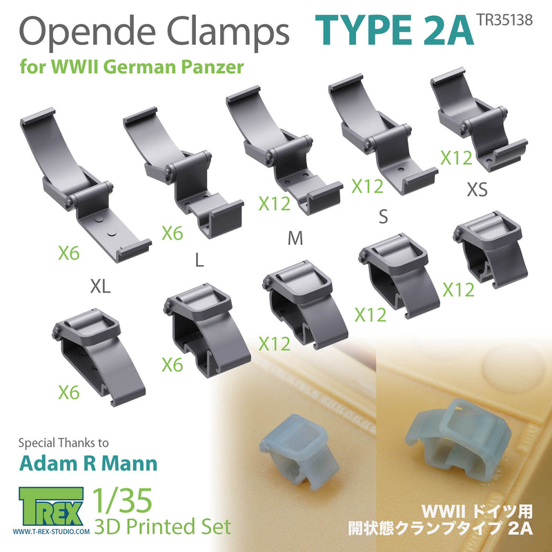 T-Rex 35138 1/35 Opened Clamps Type 2A for WWII German Panzer