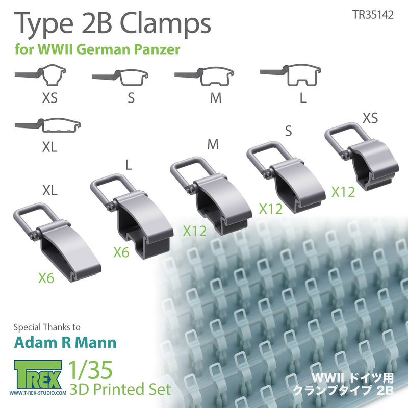 T-Rex 35142 1/35 Type 2B Clamps for WWII German Panzer