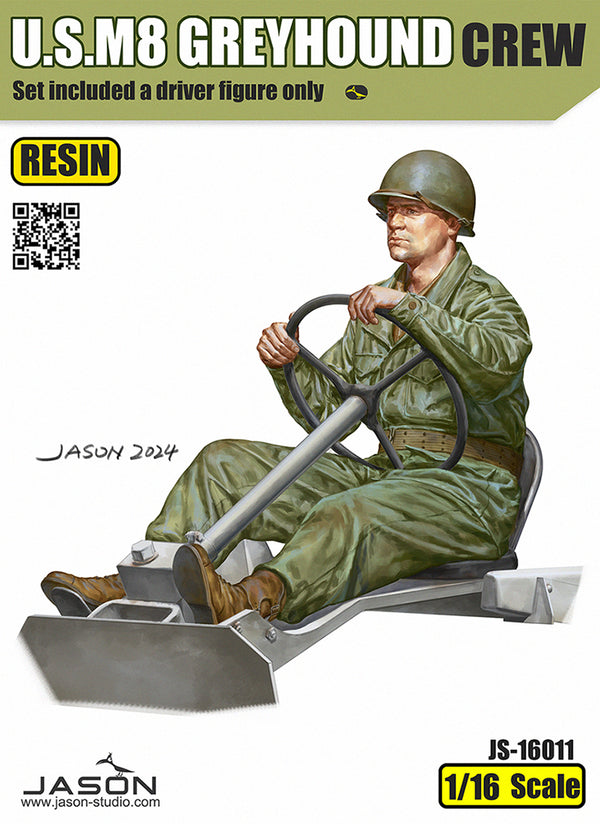 Jason Studios 16011 1/16 U.S. M8 Greyhound crew driver