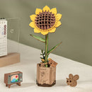 Robotime TW011 Rowood DIY Wooden Flower Bouquet (Sunflower) 3D Wooden Puzzle