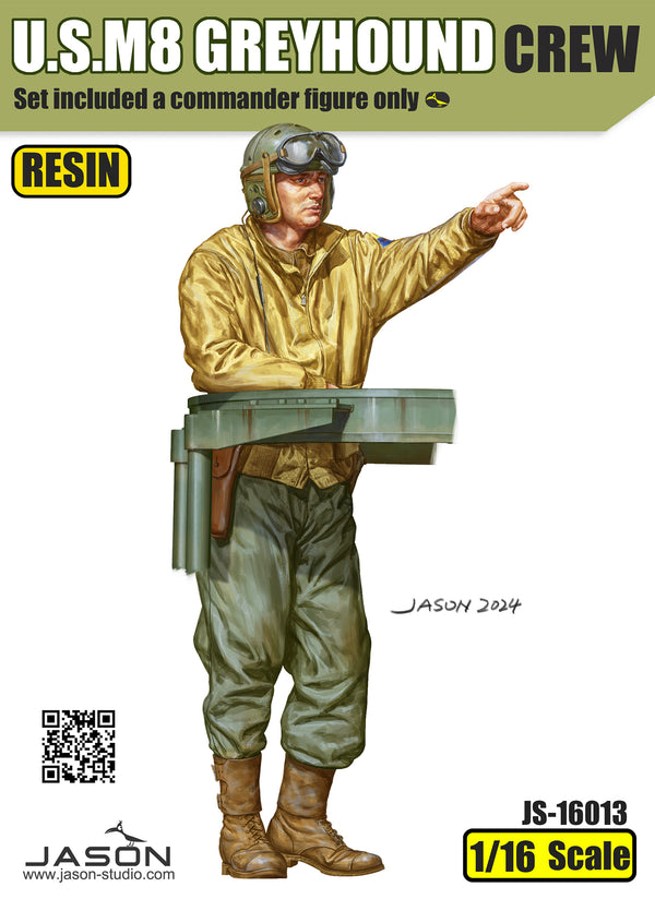 ***PREORDER - NOT IN STOCK*** Jason Studios 16013 1/16 U.S. M8 Greyhound crew pointing *** PREORDER ***