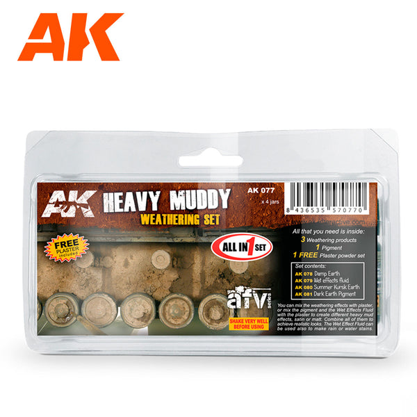 AK Interactive 077 Heavy Muddy Weathering Set