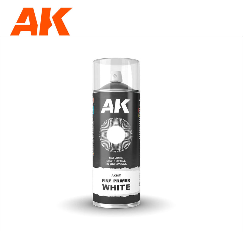 AK Interactive 1011 WHITE Fine Primer Spray - 400 ml