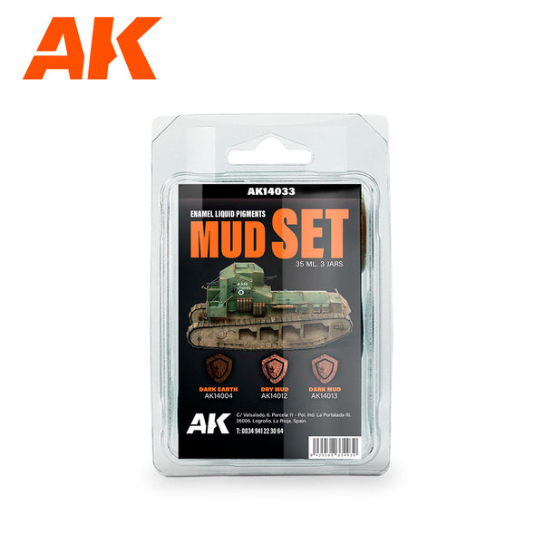 AK Interactive 14033 Mud -  Enamel Liquid Pigment Set