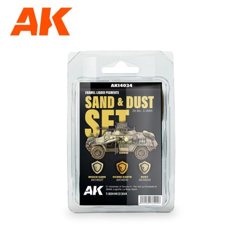 AK Interactive 14034 Sand and Dust -  Enamel Liquid Pigment Set