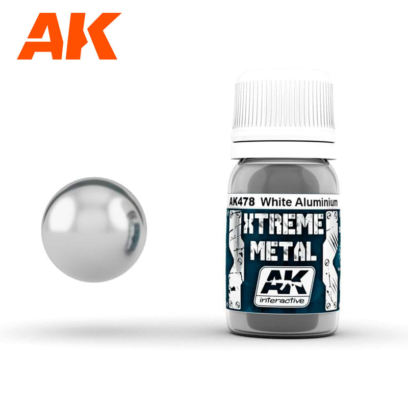 AK Interactive 478: Xtreme Metal White Aluminium 30ml