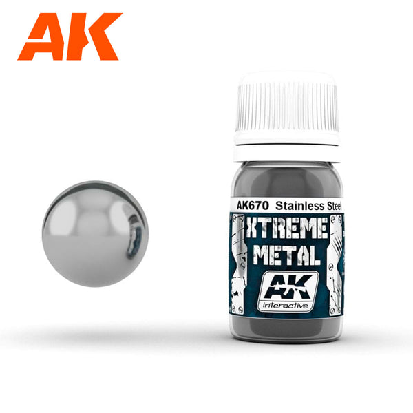 AK Interactive 670: Xtreme Metal Stainless Steel 30ml
