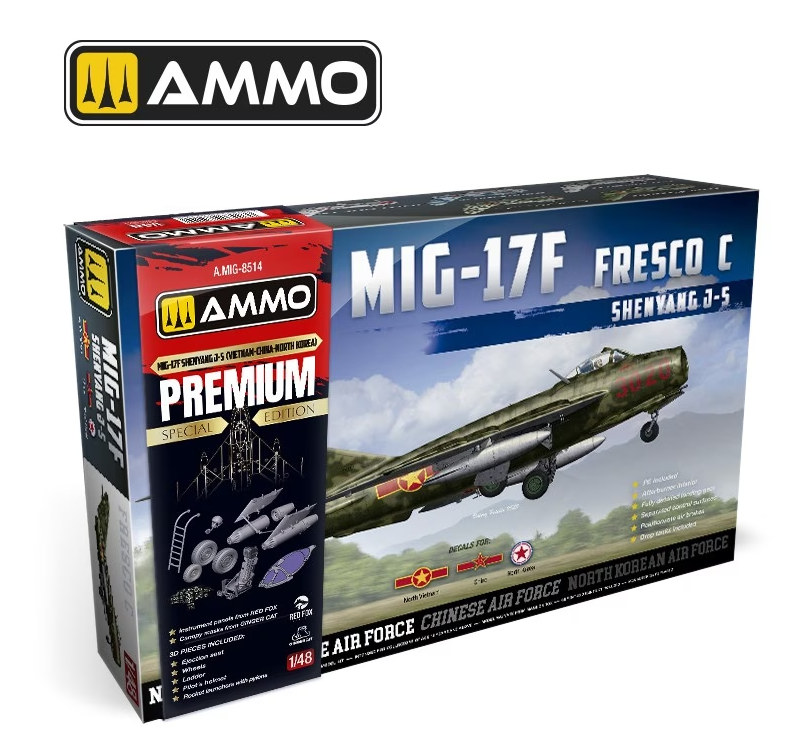 AMMO by Mig 8514 1/48 MiG-17F Shenyang J-5 Vietnam-China-North Korea (Premium Edition)