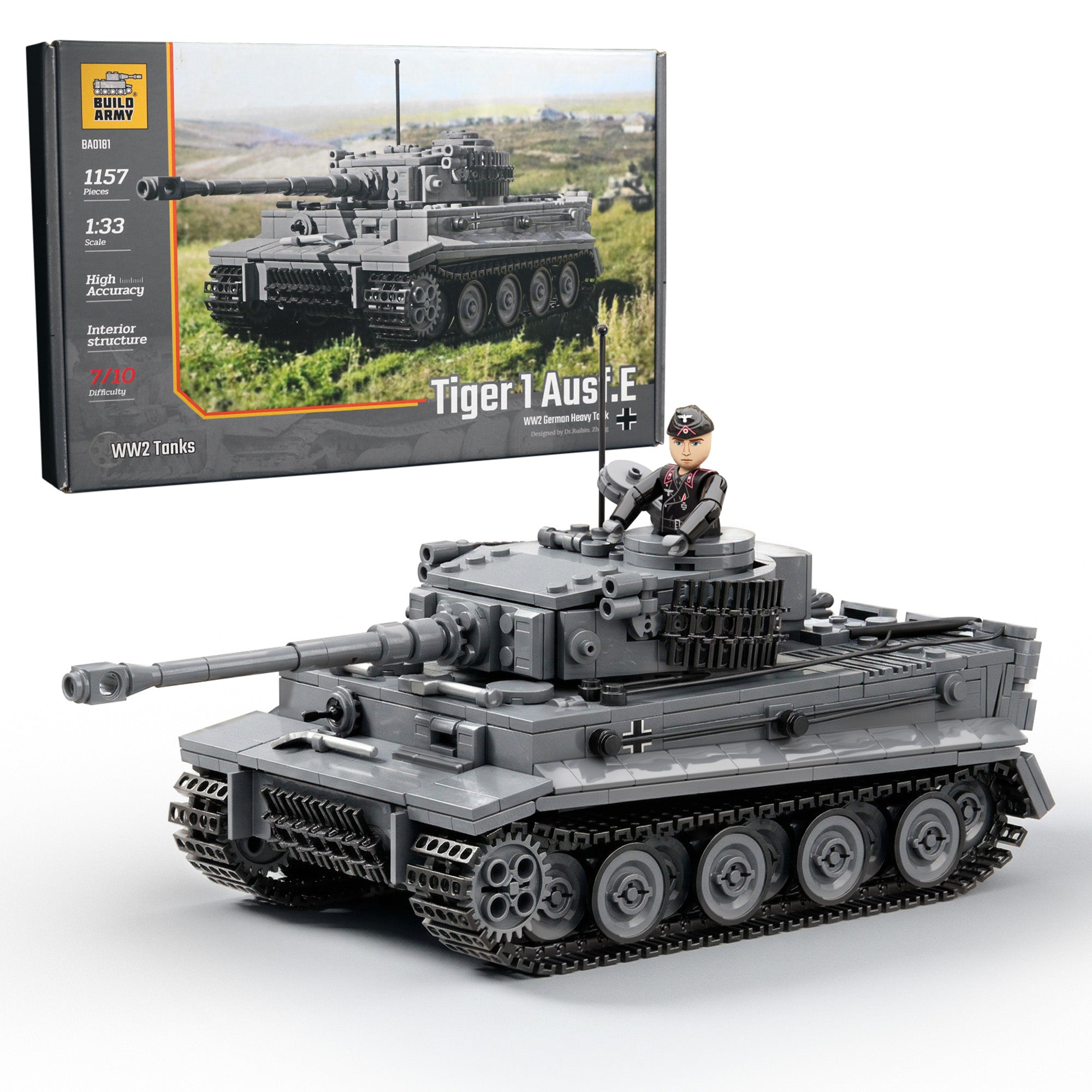 Build Army BA0181 WW2 German Tiger 1 Ausf.E tank