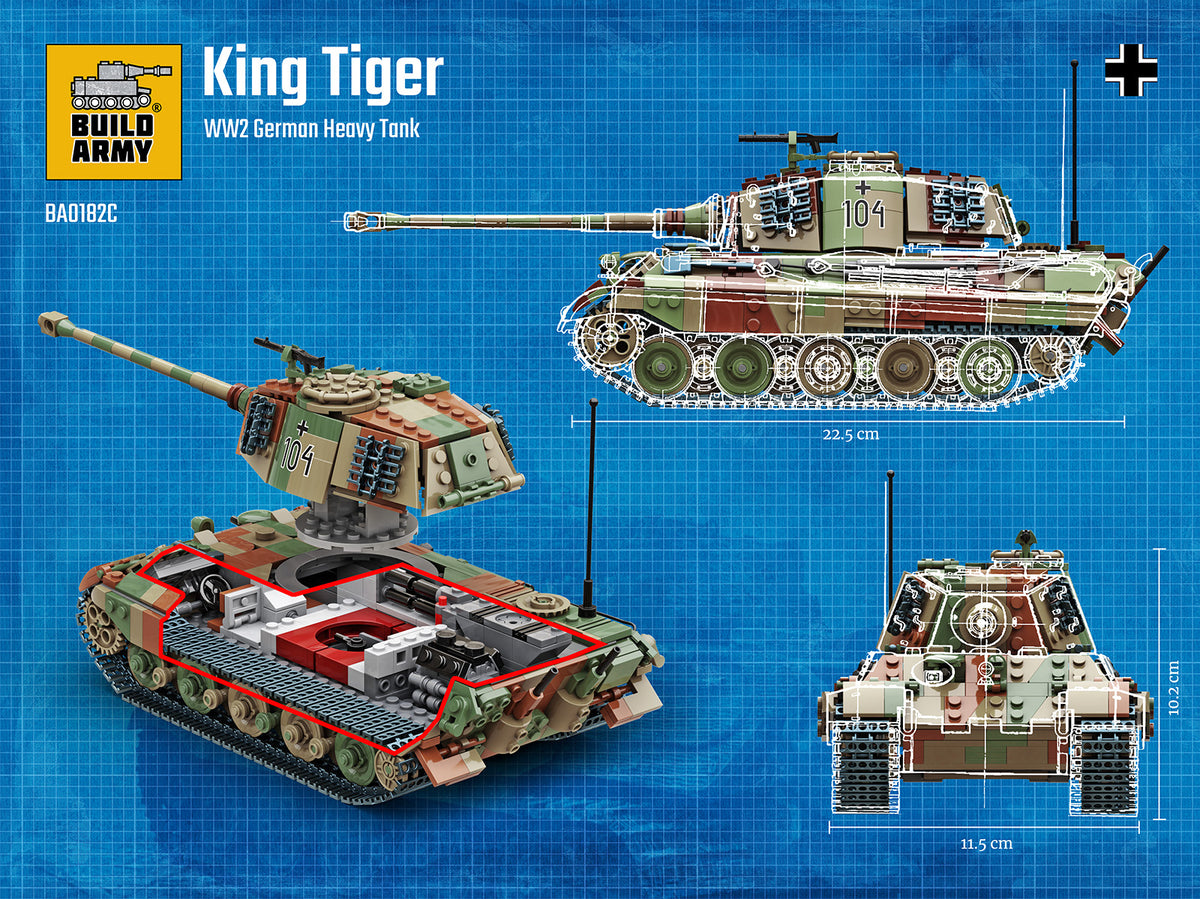 Build Army BA0182C WW2 German King Tiger (Camouflage)