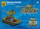 Build Army BA1002 WW2 American M4A3E8 Sherman Easy 8 Tank