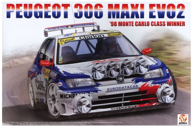 Beemax Model Kits BX24026 1/24 Peugeot 306 Maxi EVO2 1998 - Monte Carlo Rally Class Winner
