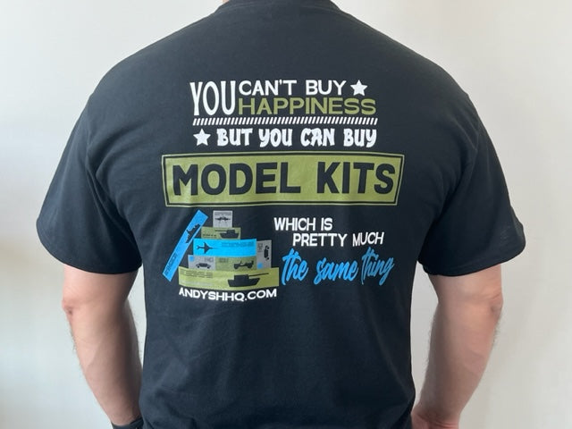 Official Andy's Hobby Headquarters "You can't Buy Happiness but you can buy Models" T-Shirt - Black