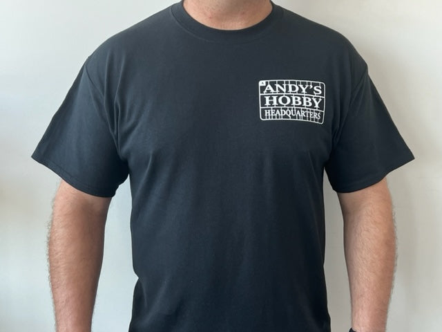 Official Andy's Hobby Headquarters "You can't Buy Happiness but you can buy Models" T-Shirt - Black