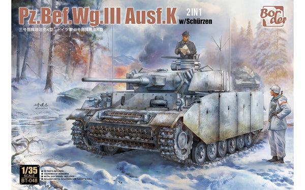 BORDER MODELS BT048 1/35 Panzer Bef.Wg.III Ausf.K w/Schürzen - 2 in 1