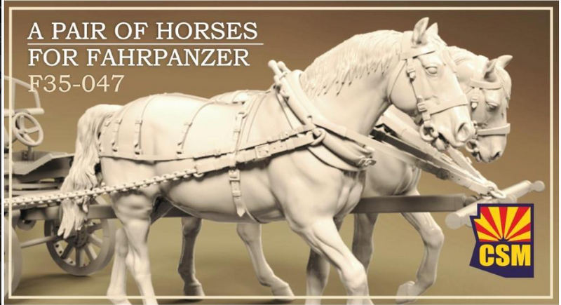 Copper State Models F35047 1/35 Pair of horses for Fahrpanzer