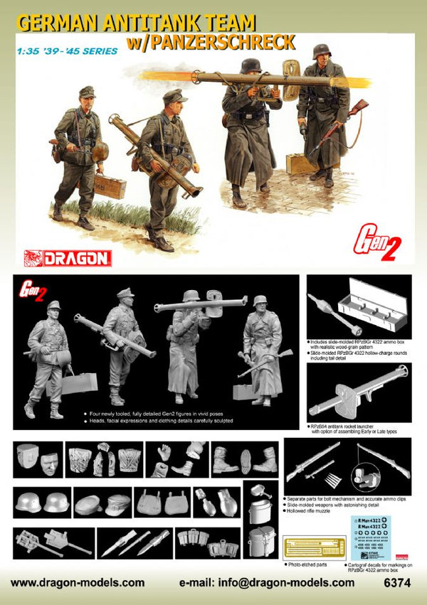 Dragon 6374 German Antitank Team w/Panzerschreck