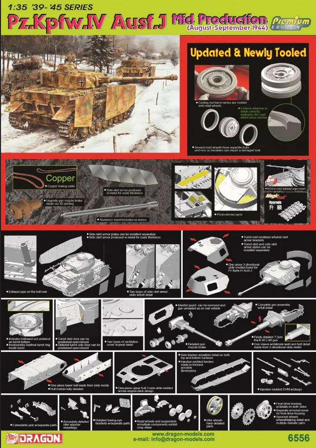 Dragon 6556 1/35 Pz.Kpfw. IV Ausf. J Mid Production (August - September 1944)