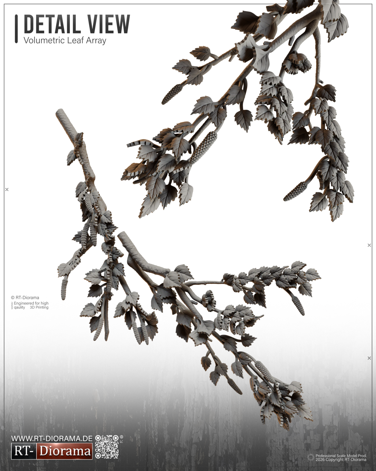 RT DIORAMA AHHQ 35474 1/35 Birch Tree Branches [Camo Foliage]