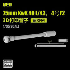 Rye Field Model 2093 1/35 3D print.Gun barrel 75mm KwK 40 L/43 Pz.Kpfw.IV F2
