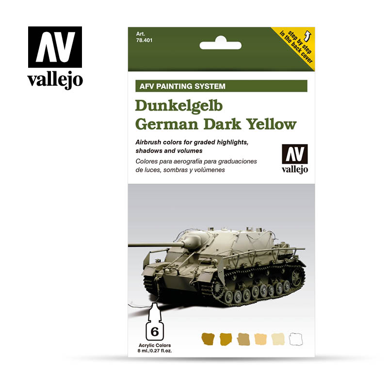 Vallejo 78.401 AFV Painting System: Dunkelgelb German Dark Yellow