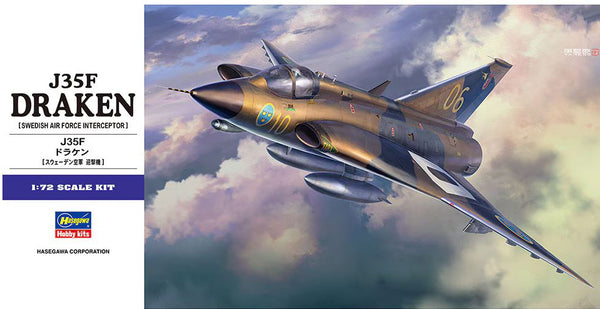 Hasegawa 01578 1/72 J35F Draken Swedish Air Force Interceptor