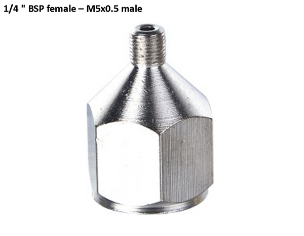 Value Air HS-A7 Airbrush Pressure Adjust Valve 1/4 " BSP female – M5x0.5 male