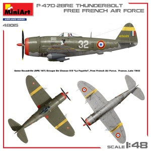 MiniArt 48015 1/48 P-47D-28RE Thunderbolt Free French Air Force Basic Plastic Model Kit