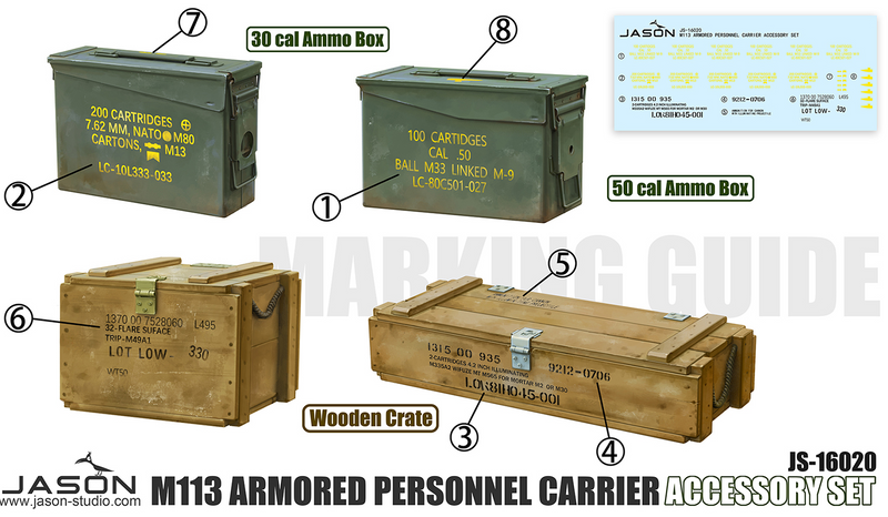 Jason Studios 16020 1/16 U.S. M113 Armored Personnel Carrier Accessory  Set