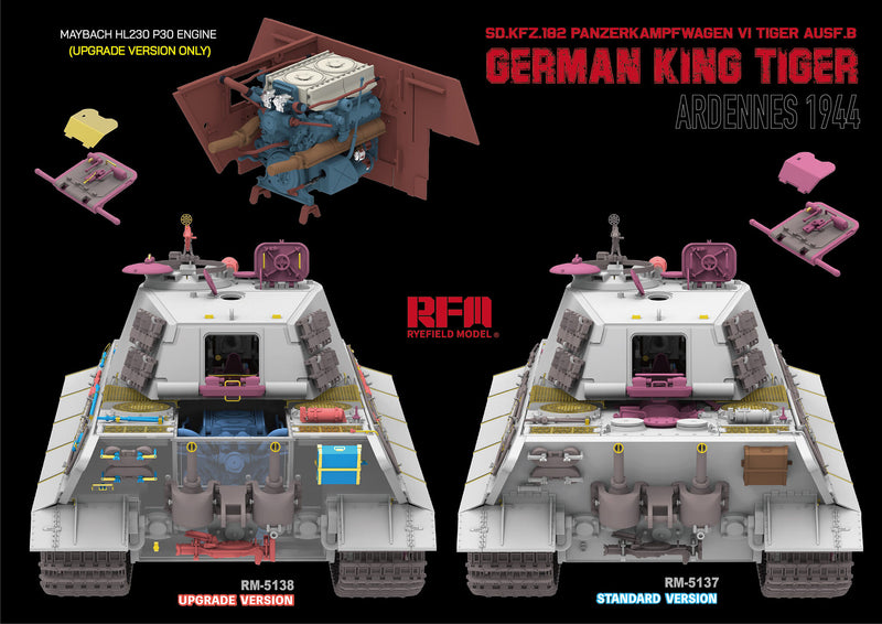 Rye Field Model 5138 1/35 King Tiger Ardennes 1944 (Upgrade Version)