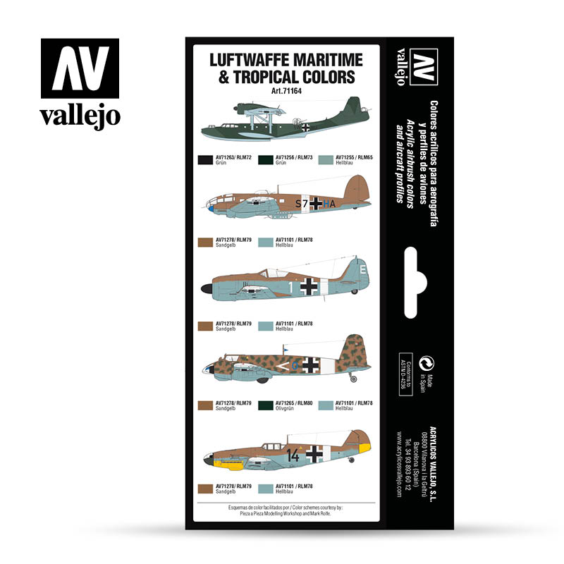 Vallejo 71.164 Air War Color: Luftwaffe Maritime & Tropical colors